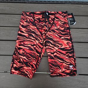 TYR Durafast Elite Miramar Drawstring Red/Black Swim Jammer Size 32 New